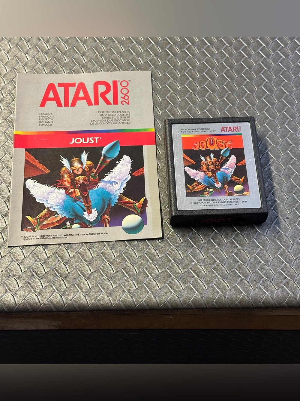 Joust Cartridge & Manual - Classic Video Game Atari 2600. Classics.